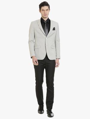 grey polyester casual blazer - 15240461 - Standard Image - 4