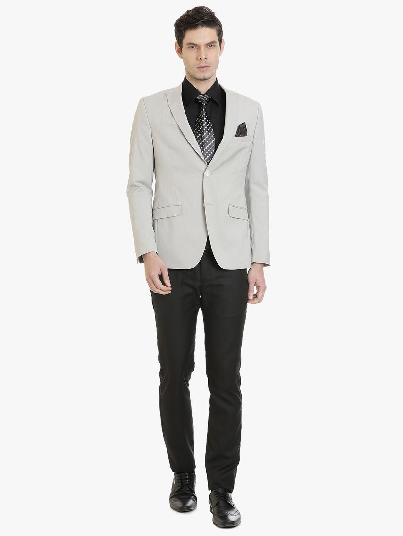 grey polyester casual blazer - 15240461 - Zoom Image - 4