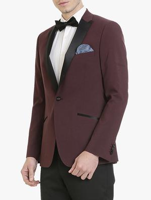 red solid tuxedo blazer - 15240463 - Standard Image - 2