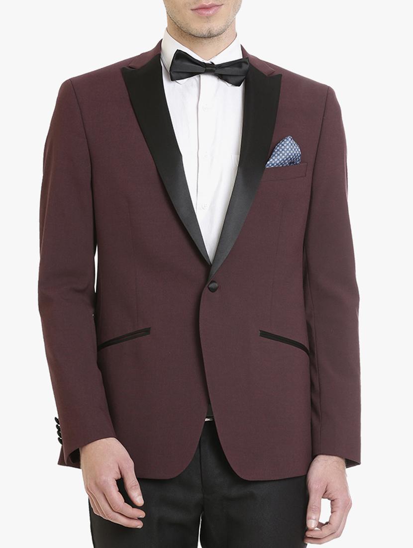 red solid tuxedo blazer - 15240463 - Zoom Image - 1