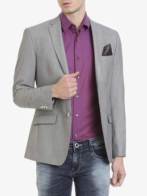 grey cotton casual blazer - 15240465 - Standard Image - 1