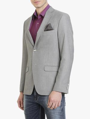 grey cotton casual blazer - 15240465 - Standard Image - 2