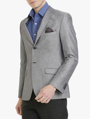 grey cotton casual blazer - 15240472 - Standard Image - 2