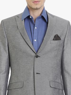 grey cotton casual blazer - 15240472 - Standard Image - 5