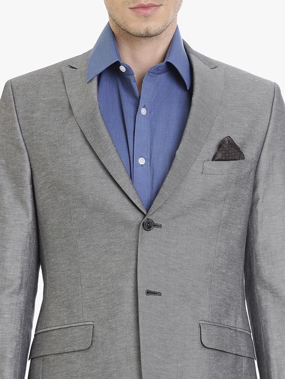 grey cotton casual blazer - 15240472 - Zoom Image - 5