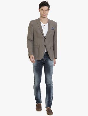 brown linen casual blazer - 15240473 - Standard Image - 4