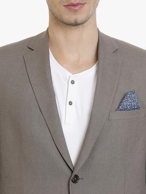 brown linen casual blazer - 15240473 - Standard Image - 5