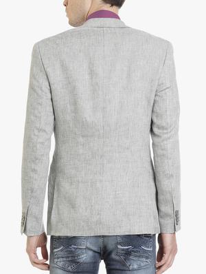 grey linen casual blazer - 15240474 - Standard Image - 3