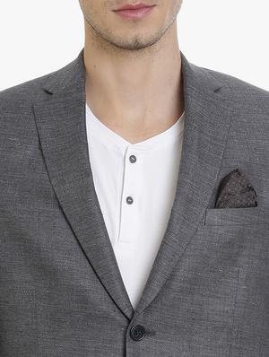 grey linen casual blazer - 15240479 - Standard Image - 5