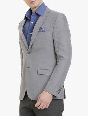 grey linen formal blazer - 15240480 - Standard Image - 2