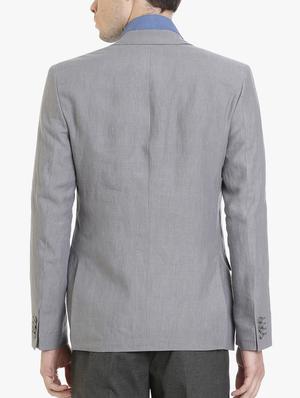grey linen formal blazer - 15240480 - Standard Image - 3