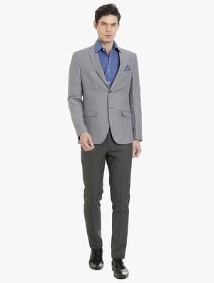 grey linen formal blazer - 15240480 - Standard Image - 4