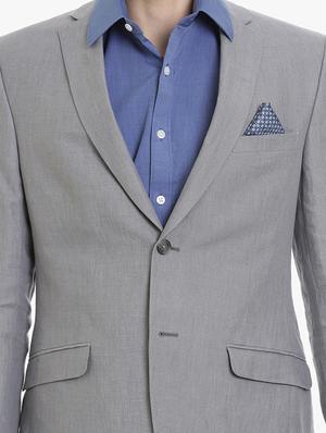 grey linen formal blazer - 15240480 - Standard Image - 5