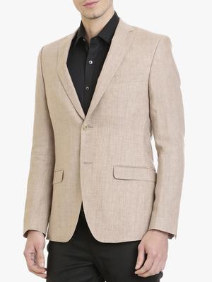 brown linen formal blazer - 15240481 - Standard Image - 2