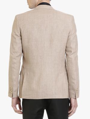 brown linen formal blazer - 15240481 - Standard Image - 3