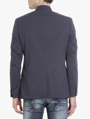 navy blue polyester casual blazer - 15240483 - Standard Image - 3
