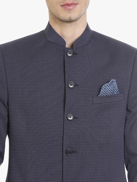navy blue polyester casual blazer - 15240483 - Zoom Image - 5