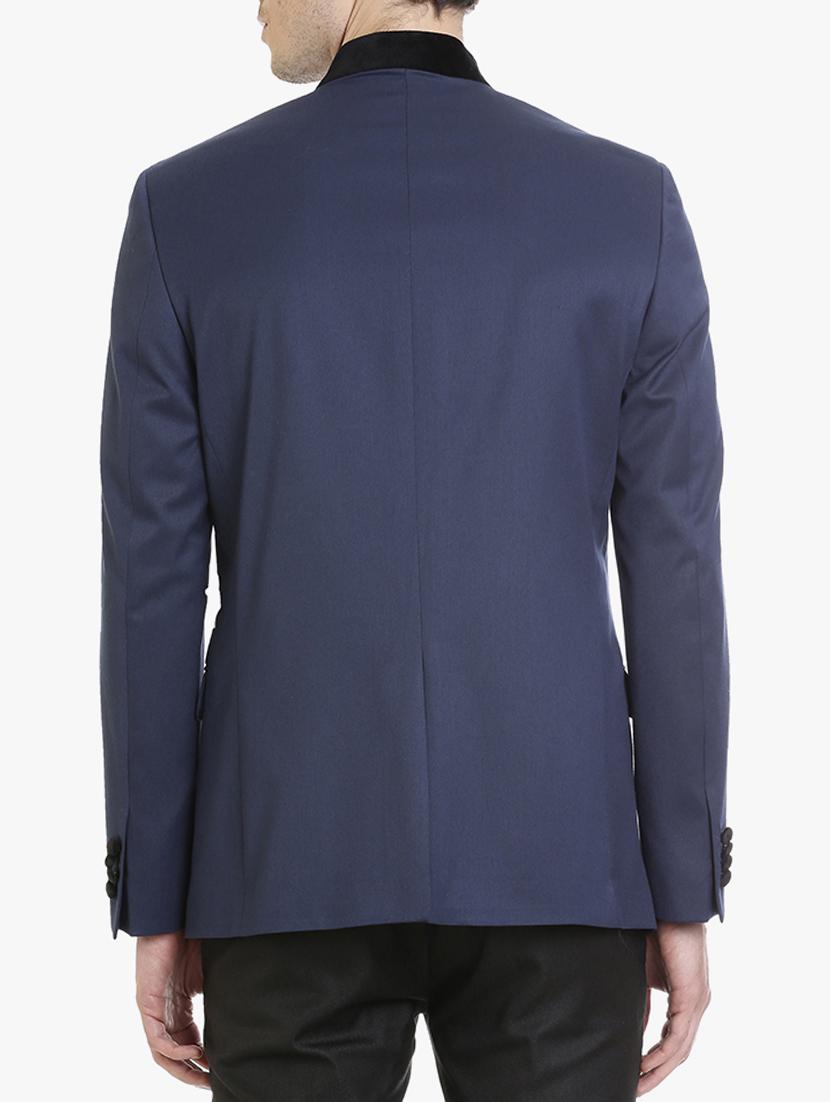 navy blue polyester casual blazer - 15240484 - Zoom Image - 3