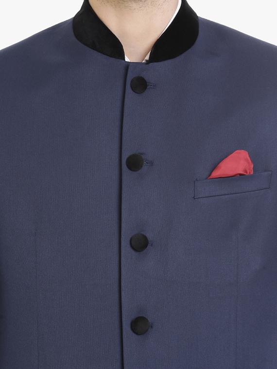 navy blue polyester casual blazer - 15240484 - Zoom Image - 5