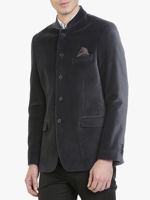 grey cotton casual blazer - 15240486 - Standard Image - 2