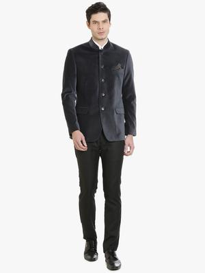 grey cotton casual blazer - 15240486 - Standard Image - 4