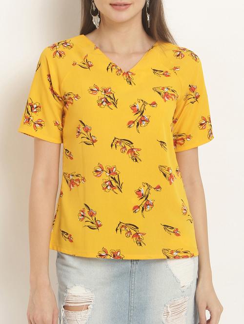 floral back tie up detail top - 15240594 - Standard Image - 1