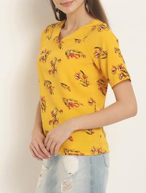 floral back tie up detail top - 15240594 - Standard Image - 2