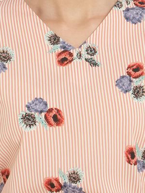 floral striped belted high low top - 15240617 - Standard Image - 4