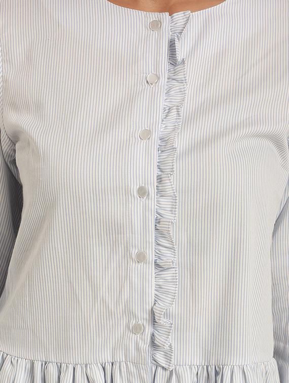 striped frill detail ruffled hem top - 15240673 - Zoom Image - 4