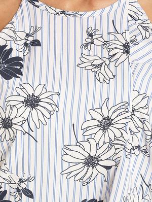 floral striped ruffled hem top - 15240683 - Standard Image - 4