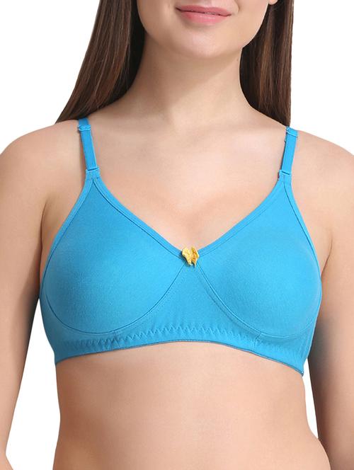 contrast bow patch solid bra - 15240734 - Standard Image - 1