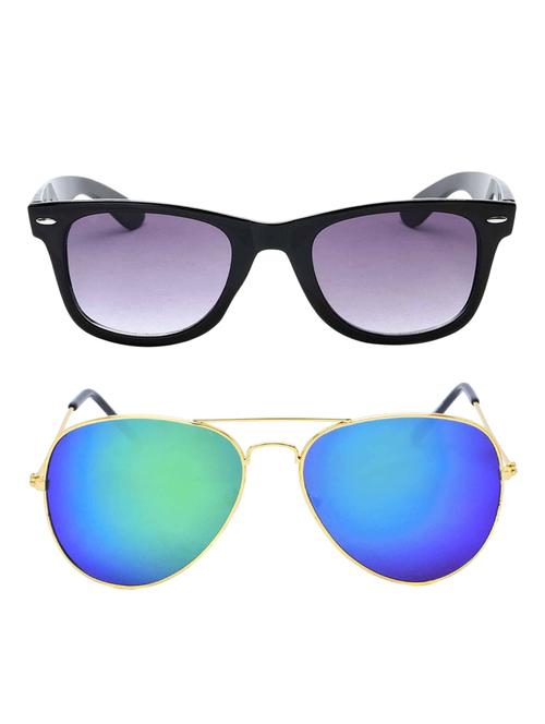 Stacle UV Protected Aviator and Wayfarer Combo Sunglasses For Men and Women (ST5203|58|Multicolor) - 15241372 - Standard Image - 1