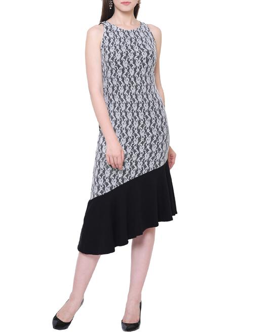 floral lace asymmetric dress - 15242197 - Standard Image - 1