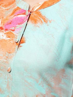 blue rayon straight kurta - 15242535 - Standard Image - 4
