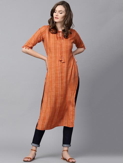striped straight kurta - 15242536 - Very Small Image - 1