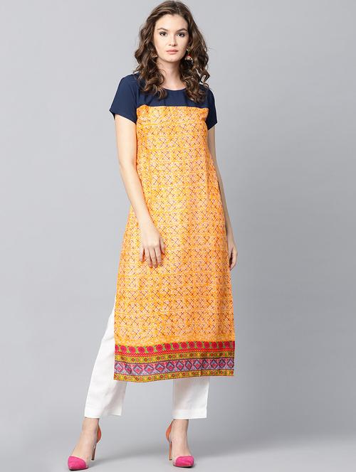 printed straight kurta - 15242566 - Very Small Image - 1