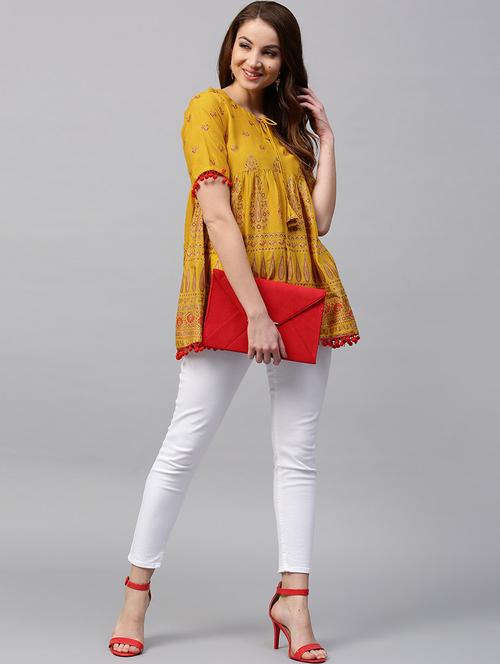 printed flared kurti - 15242591 - Standard Image - 1