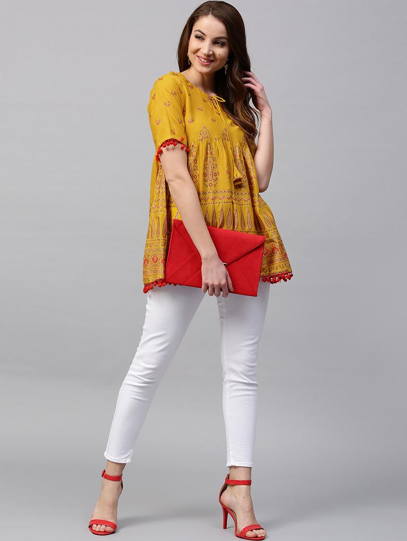 printed flared kurti - 15242591 - Zoom Image - 1
