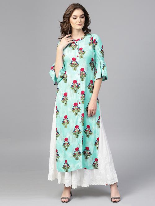 floral straight kurta - 15242604 - Standard Image - 1