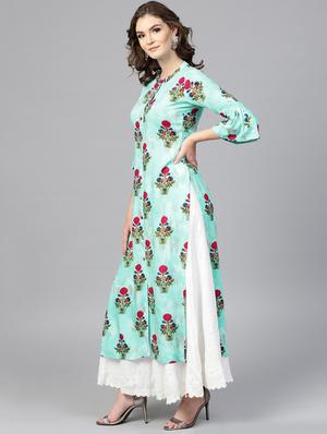 floral straight kurta - 15242604 - Standard Image - 2