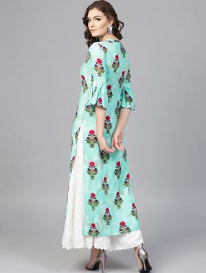 floral straight kurta - 15242604 - Standard Image - 3