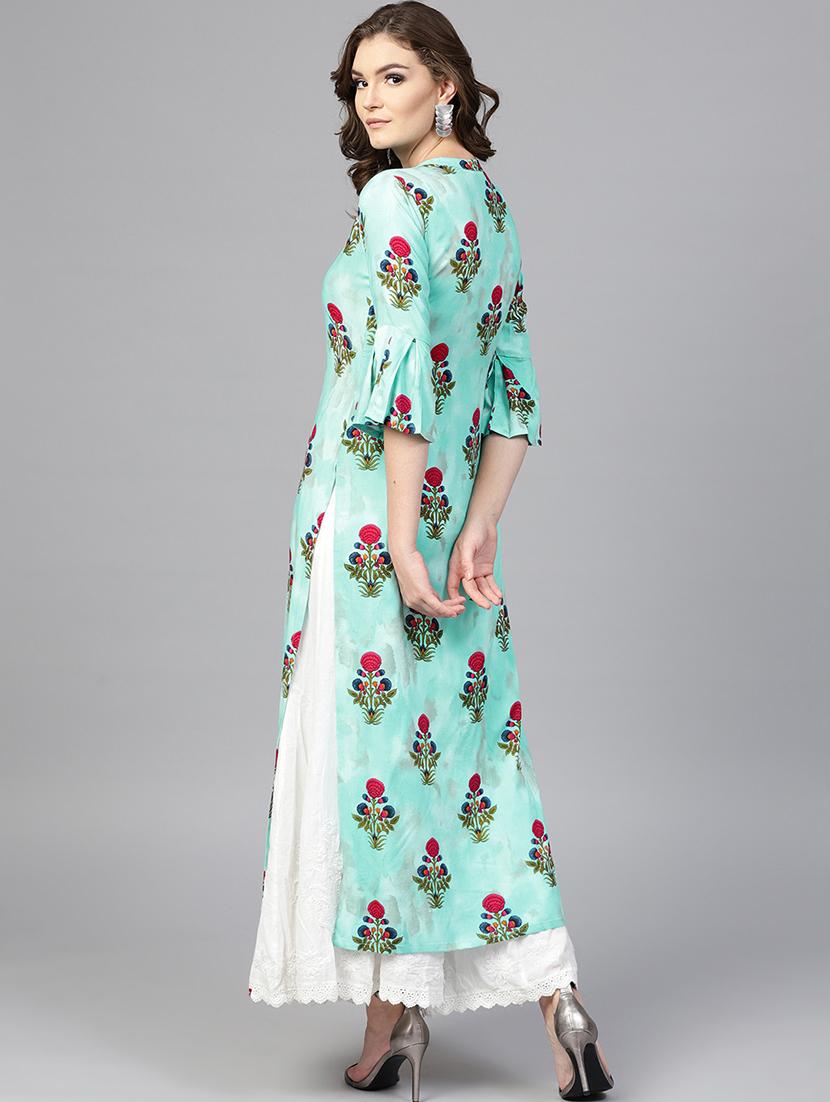 floral straight kurta - 15242604 - Zoom Image - 3