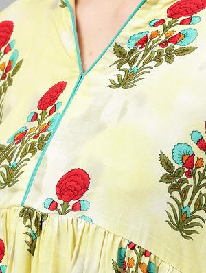 floral printed flared kurti - 15242629 - Standard Image - 4