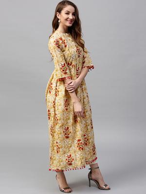 pom pom detail flared kurta - 15242638 - Standard Image - 3