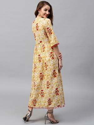 pom pom detail flared kurta - 15242638 - Standard Image - 4