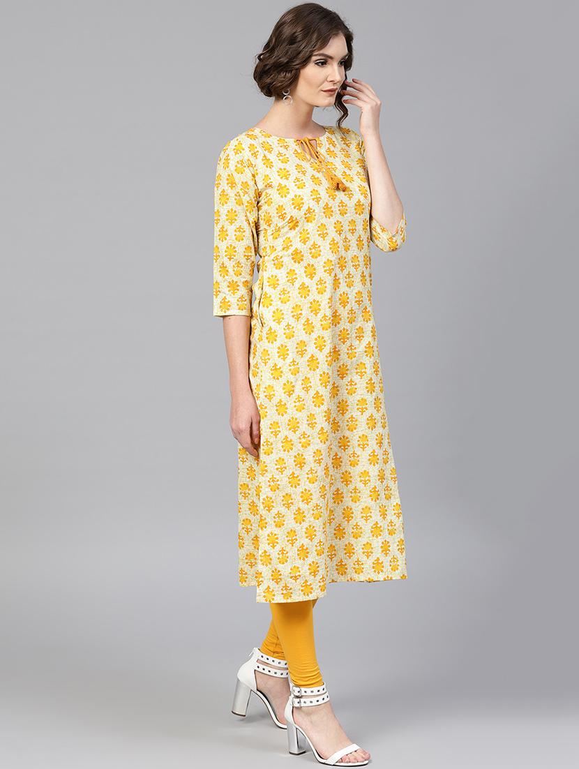 printed straight kurta - 15242641 - Zoom Image - 2