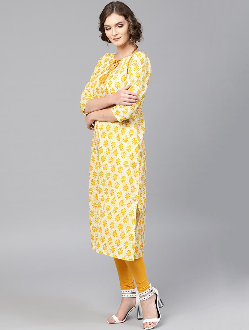 printed straight kurta - 15242641 - Zoom Image - 3