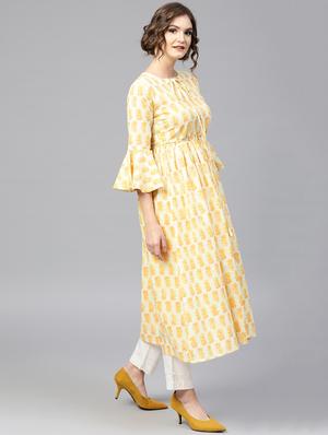 bell sleeves flared kurta - 15242647 - Standard Image - 2