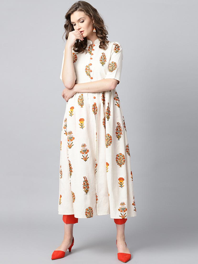 floral flared kurta - 15242659 - Zoom Image - 1