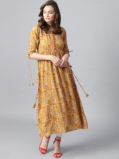 printed flared kurta - 15242663 - Standard Image - 1
